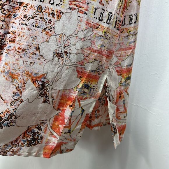 Karyn Seo Carmen Boho Embroidered Printed Silk Blend Dress Size L - Picture 6 of 11